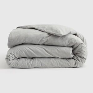 NWOT QUINCE Mongolian Cashmere Cotton Duvet Cover - Grey - King/Cal King